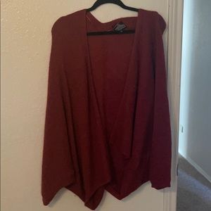 Red cardigan